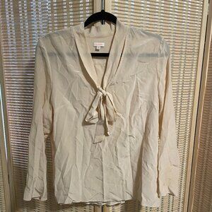 CUYANA Silk V-Neck Blouse size M